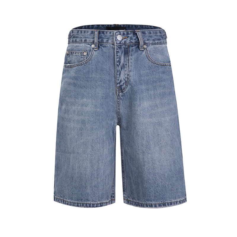 UARIED浅蓝复古水洗做旧磨白宽松休闲直筒牛仔牛仔裤推荐