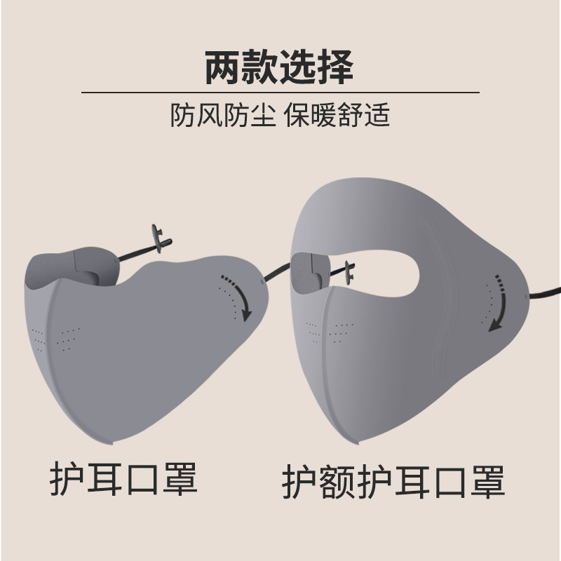 新款冬季保暖护耳口罩男女高颜值透气骑车口罩护眼角可水洗3D立体