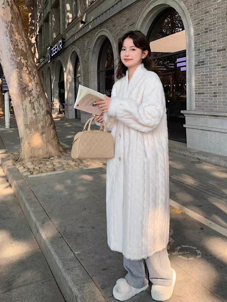 清高品质舒服细腻外套新款秋冬毛毛长款麻花毛毛爆款气质毛绒