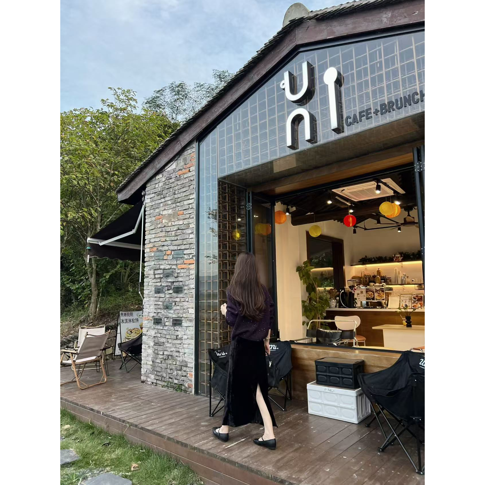 20582~一见钟情～定纺高密梭织丝绒斑驳烧燃工艺高级感垂坠半身裙