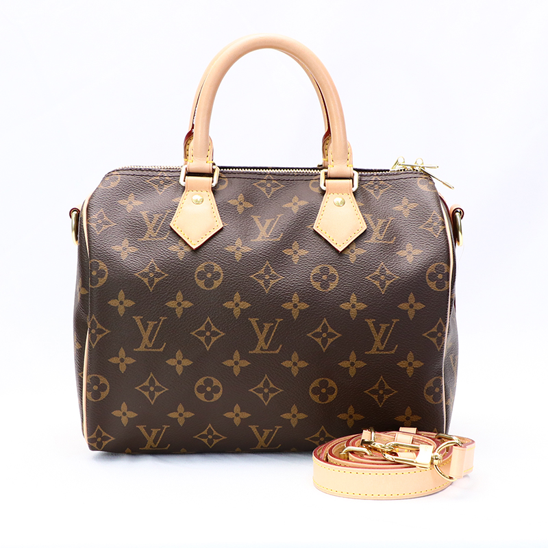 99新 LouisVuitton/路易威登 Speedy25肩带款老花单肩包