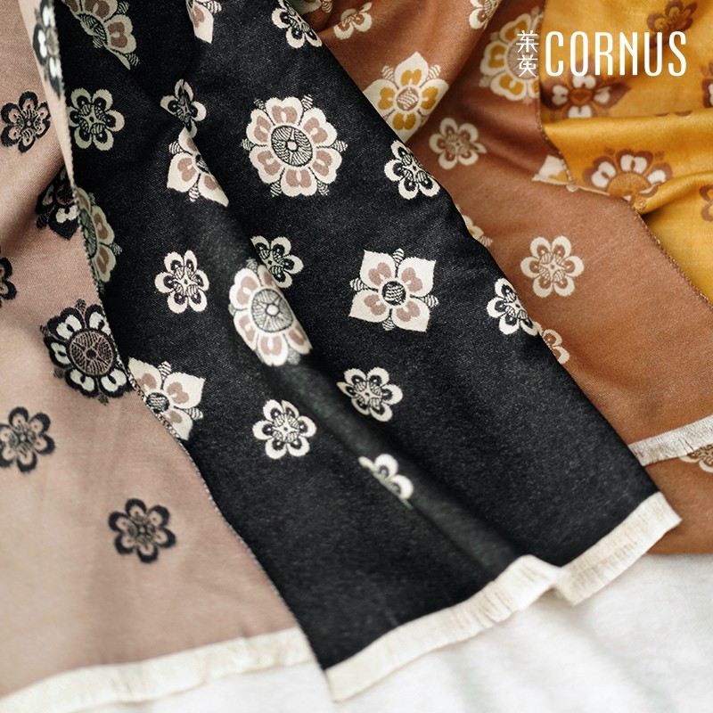 茱萸CORNUS  唐风宝相花 仿羊绒国风披肩女汉服显白闺蜜生日礼物