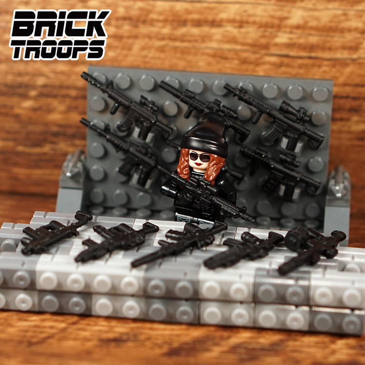乐宜乐 bricktroops 第三方人仔 配件 现代 武器 玩具 M4