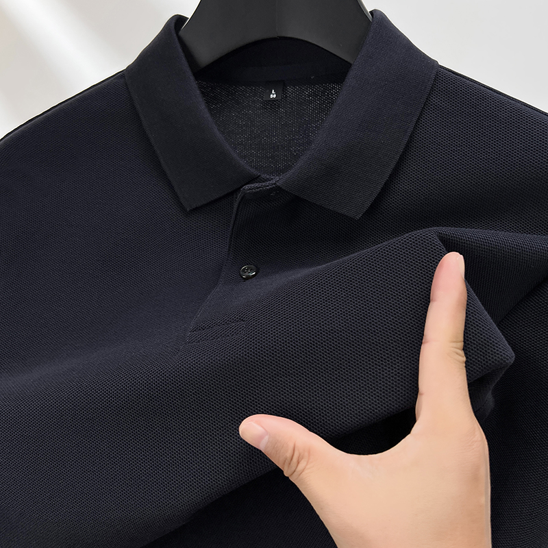 【201-220】孤品男士秋冬长袖POLO衫大码休闲商务百搭宽松纯色上衣