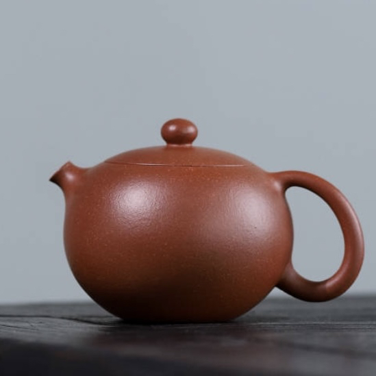 宜兴紫砂壶河豚西施宝山红降坡170cc圆壶精工半手