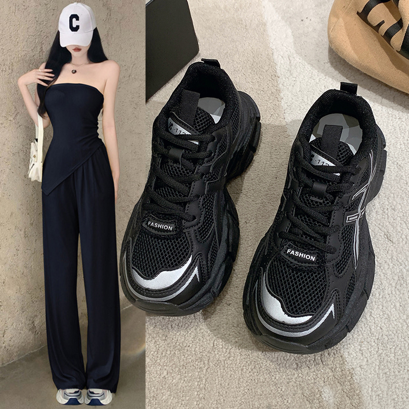 百丽纯爱瑞老爹鞋女2023年新款秋冬季跑步运动鞋女款休闲厚底百搭