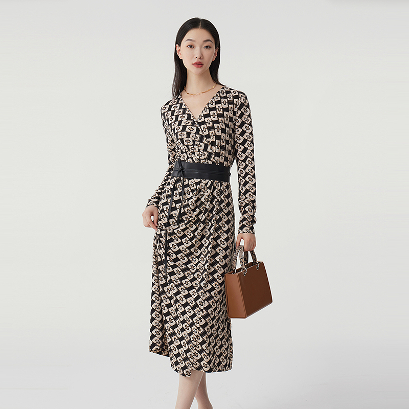 BADINA24年高定绵羊毛连衣裙134U044