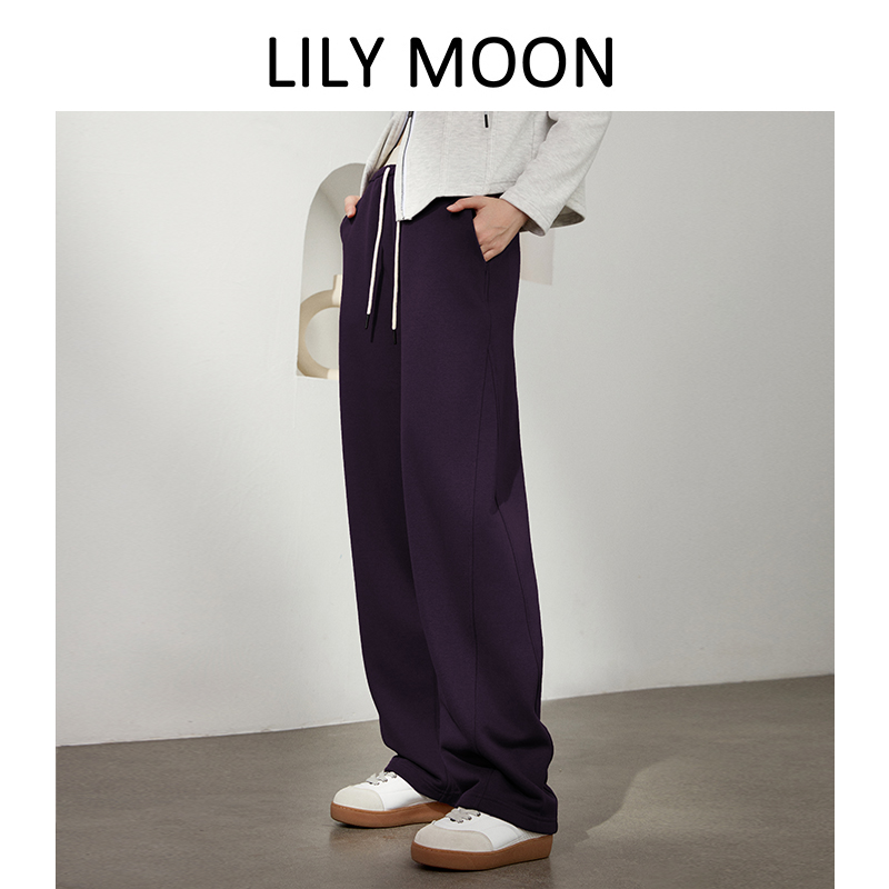 LILYMOON 拼色松紧腰香蕉裤返潮复古休闲百搭运动舞蹈卫裤抽绳