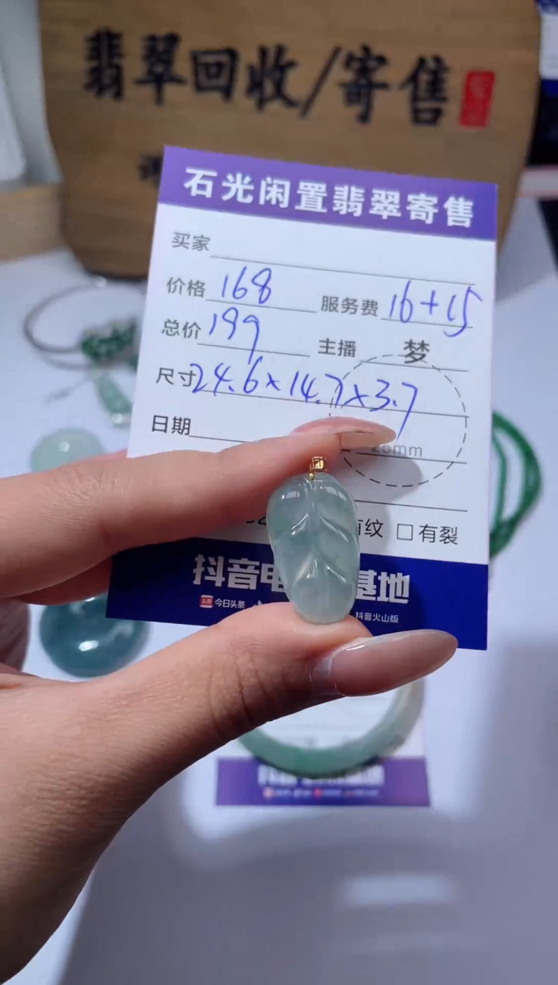 【闪购商品】翡翠颈饰18K金镶嵌回流不支持退换