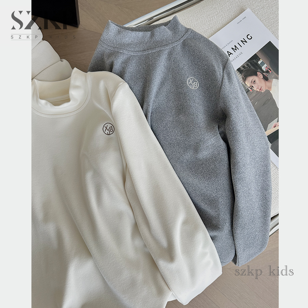 SZKP女童冬装加绒T恤衫中大童休闲加厚上衣儿童打底衫HAYD444191