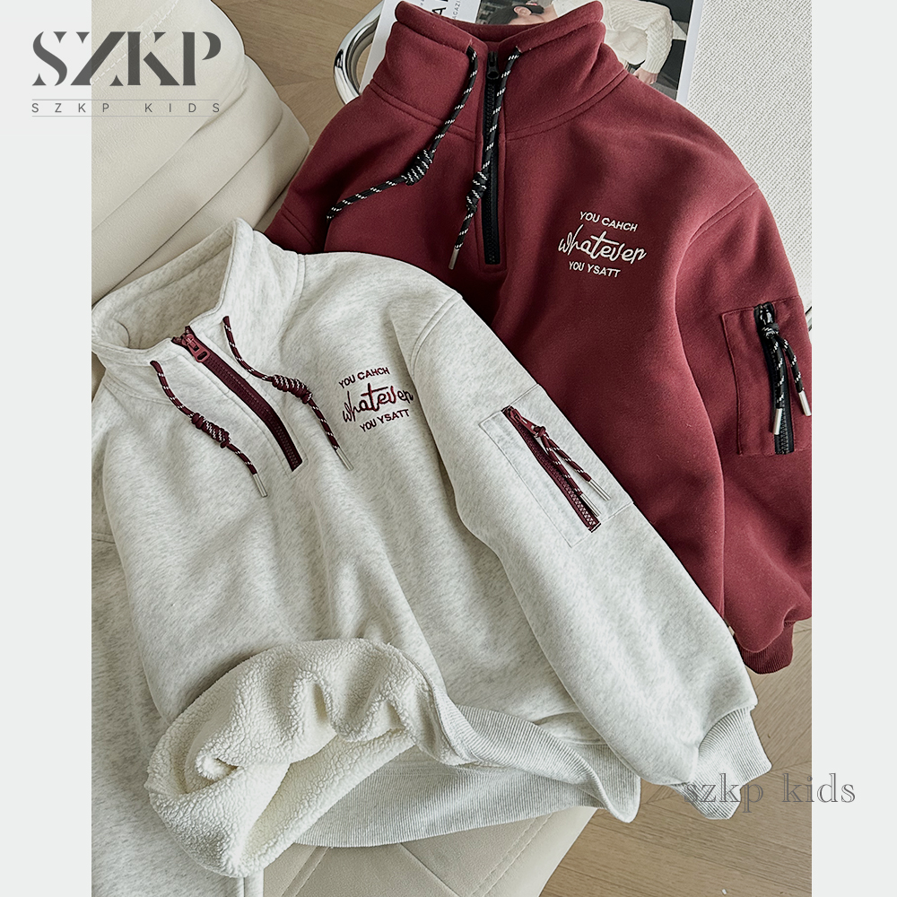 SZKP冬季新款女童装中大童儿童时尚加绒高领卫衣YNYD444392