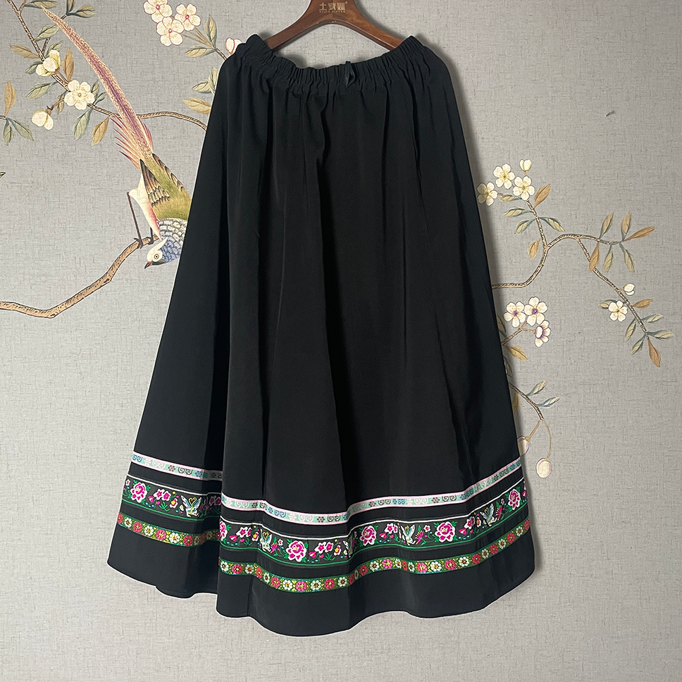 土家妹土家妹【工厂特惠】厚款苗族土家族传统民族女裙长90cm  1255