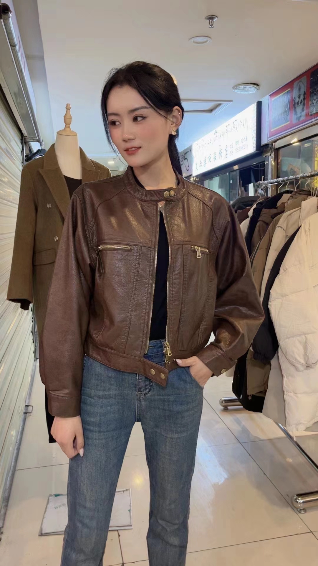 新款爆款皮衣外套短款女士春季