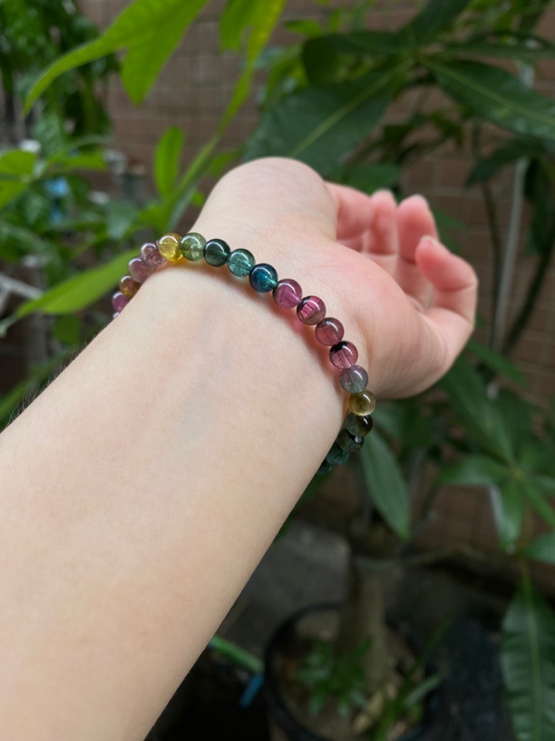 天然碧玺西瓜色手串