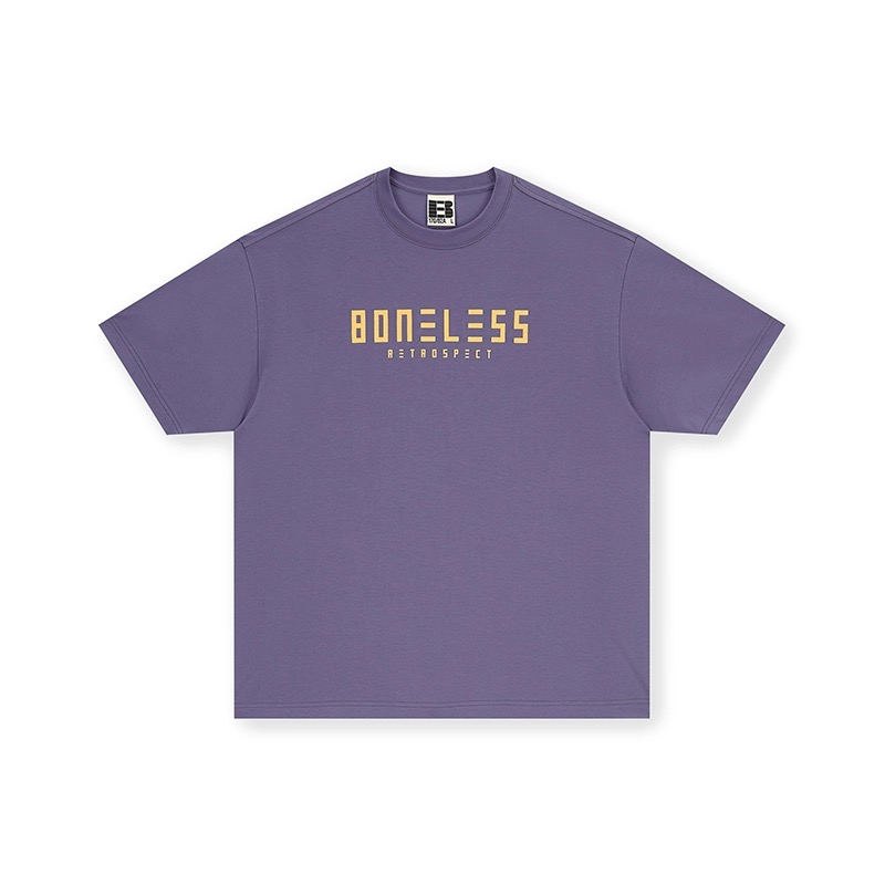 BONELESS基础印花logo短袖美式高街重磅T恤宽松半袖新潮男装