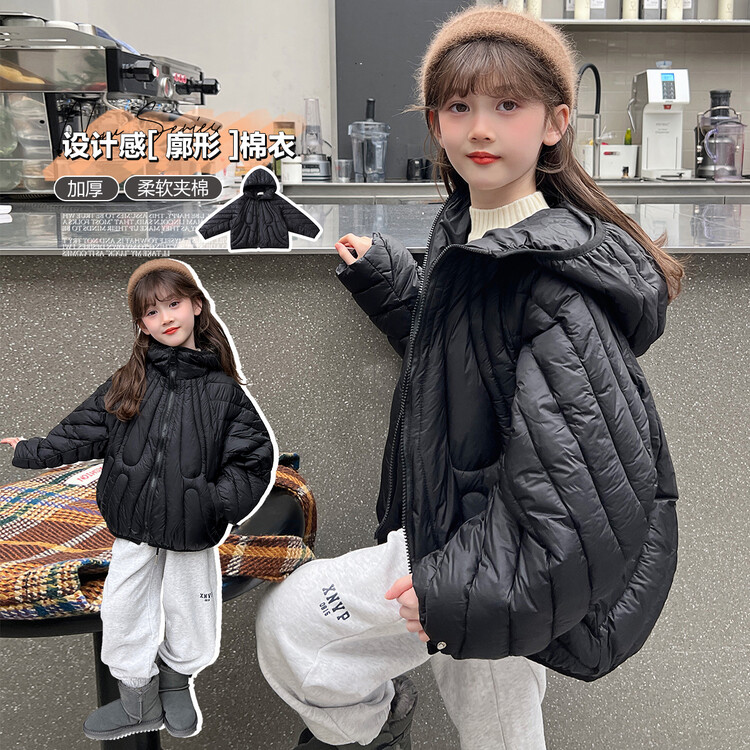 女童棉衣儿童加厚棉服女孩夹棉上衣中大童保暖棉袄外套洋气冬季
