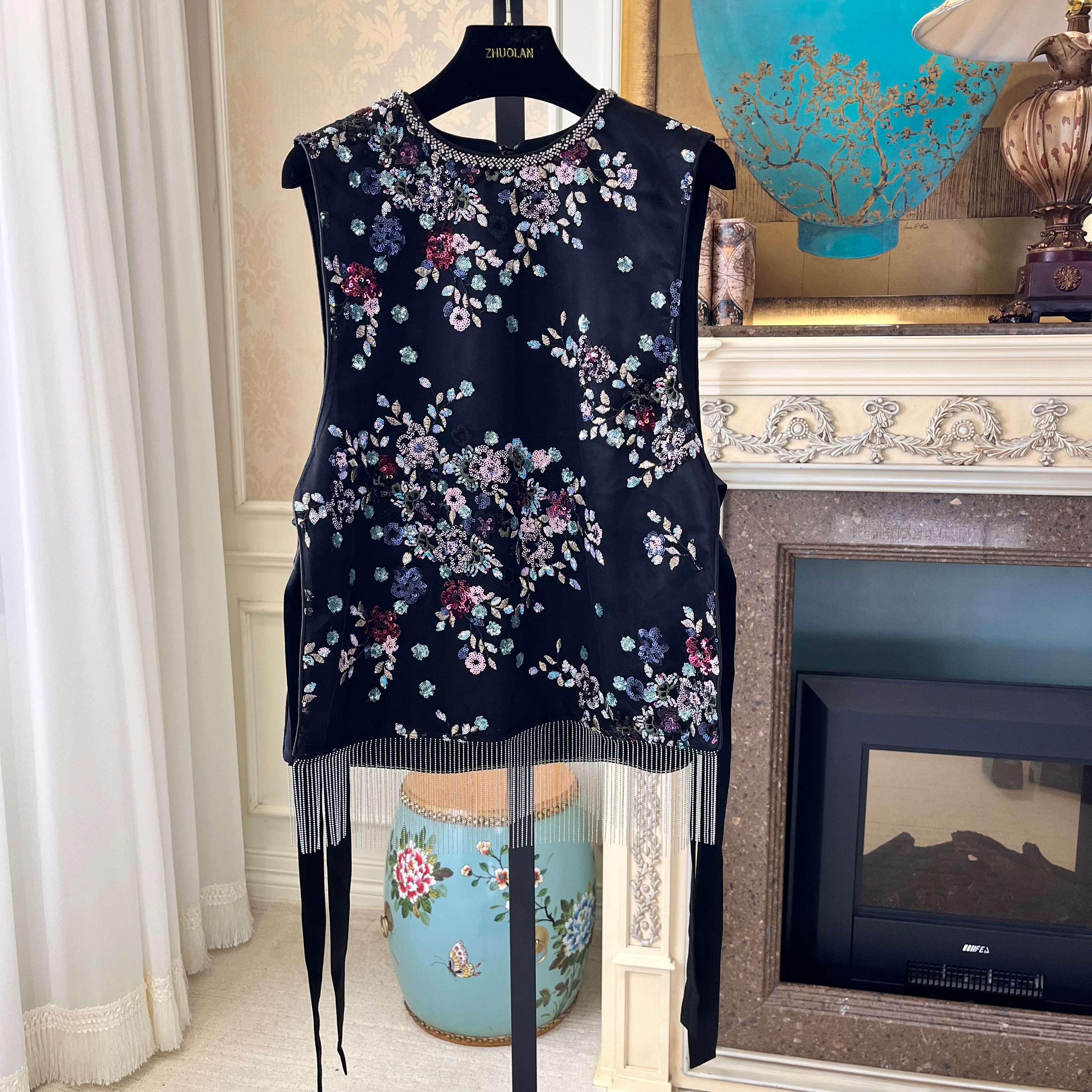 002226【满庭芳-马甲】新中式国风上衣无袖时尚休闲女士夏季（175）