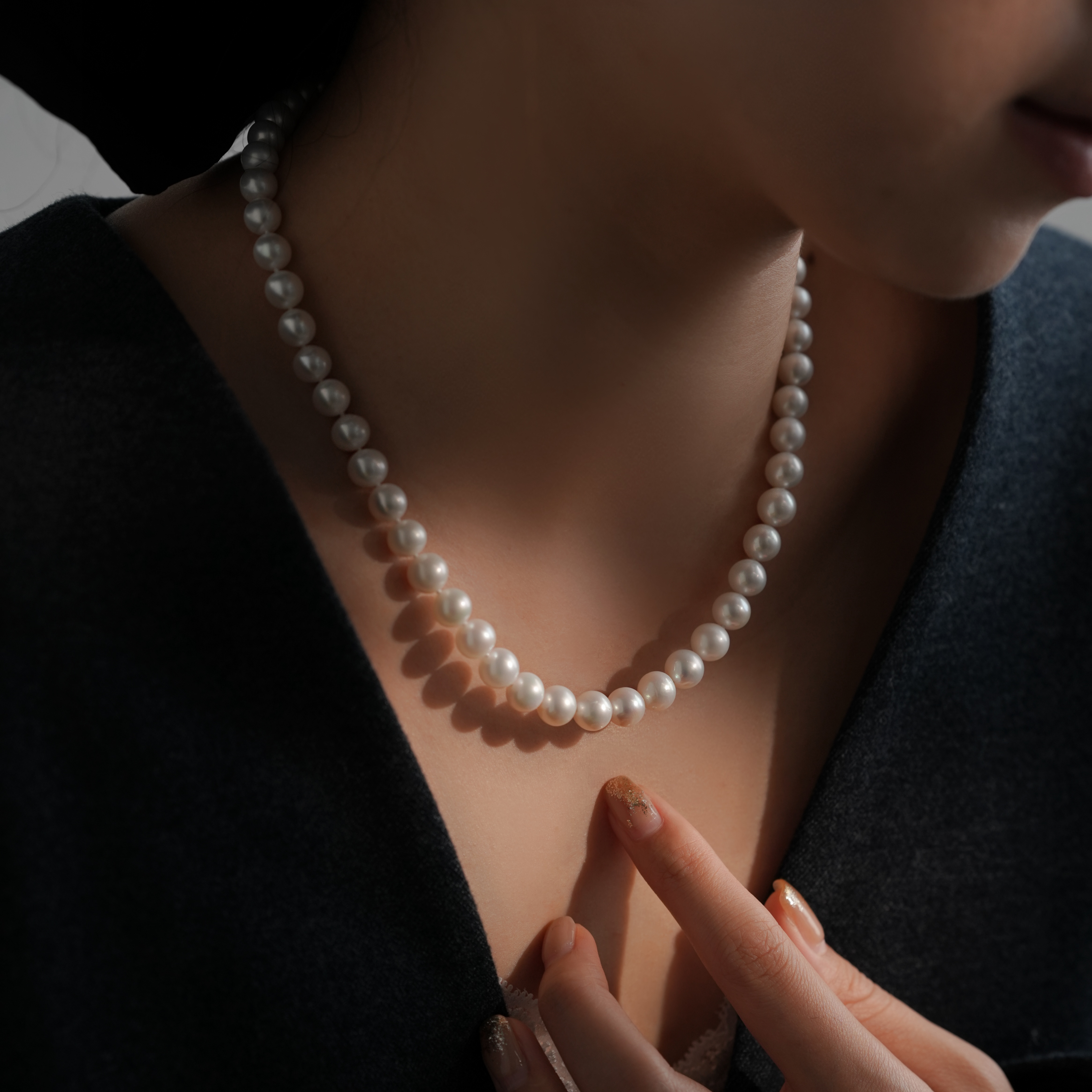 淡水无核7-8mm天然珍珠极光经典款项链