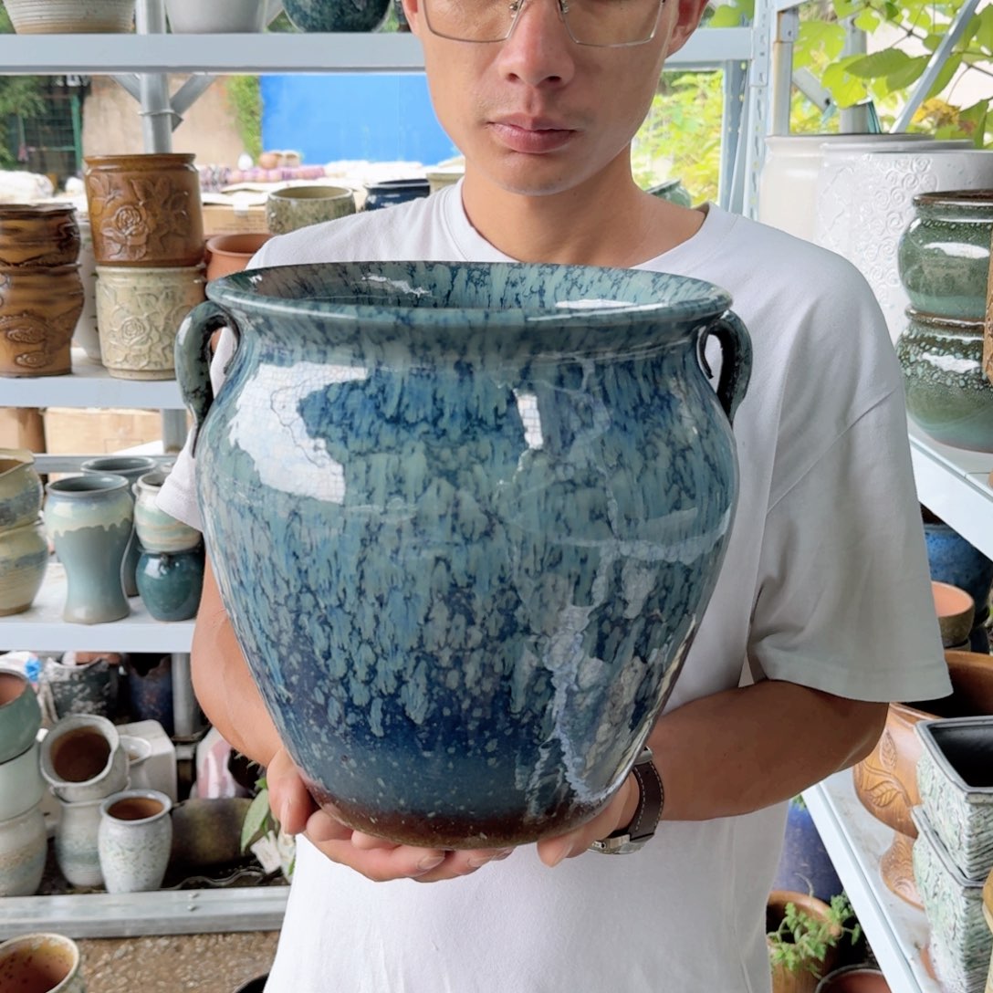 【闪购商品】紫砂花盆口25高25（一个蓝大的
