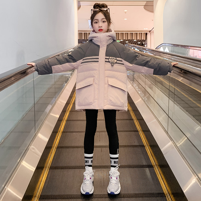 女童棉服冬装2023新款儿童洋气加厚保暖棉衣大童冬季女孩棉袄外套