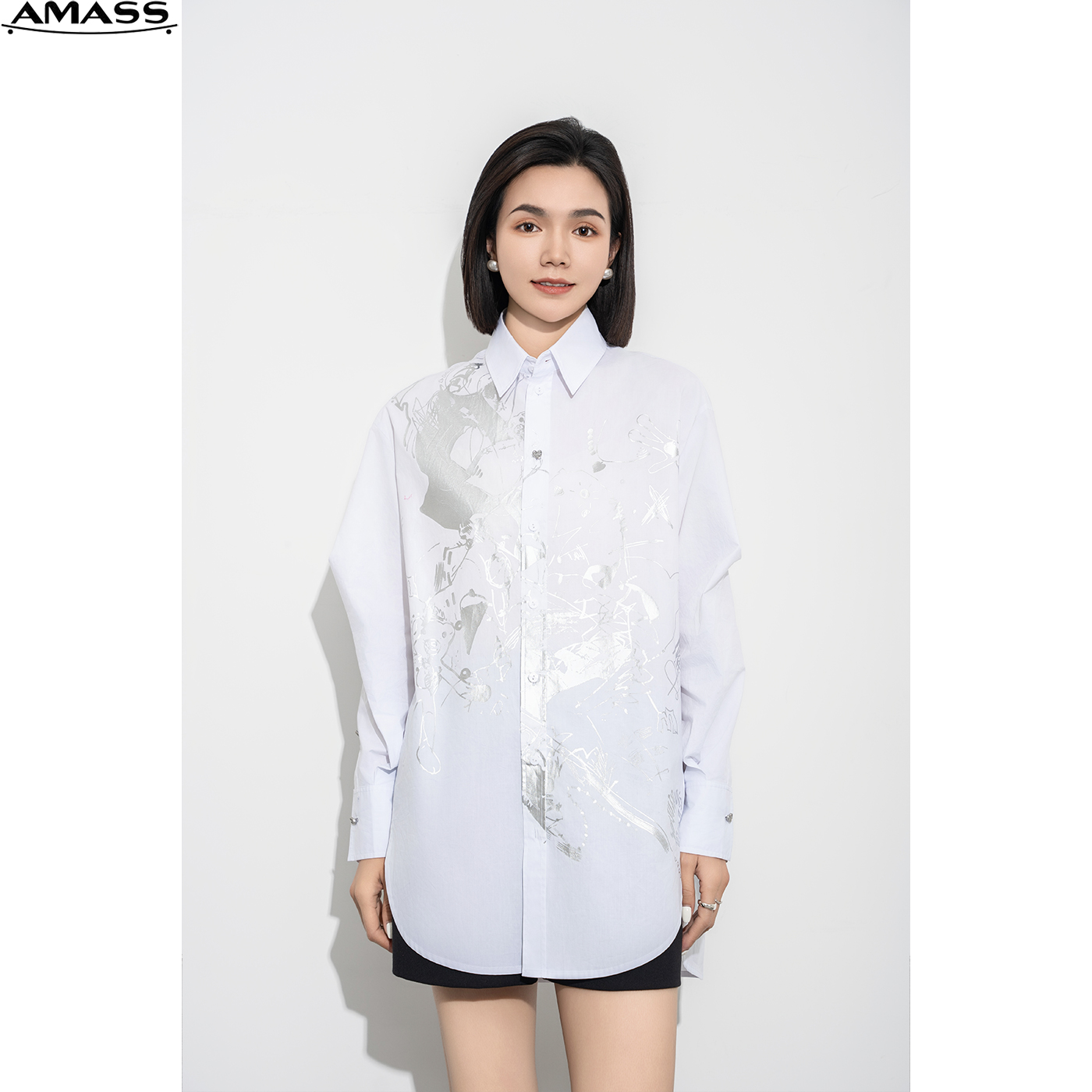 AMASS/阿玛施时尚长袖白色百搭女士春季设计感设计感简约 5300910