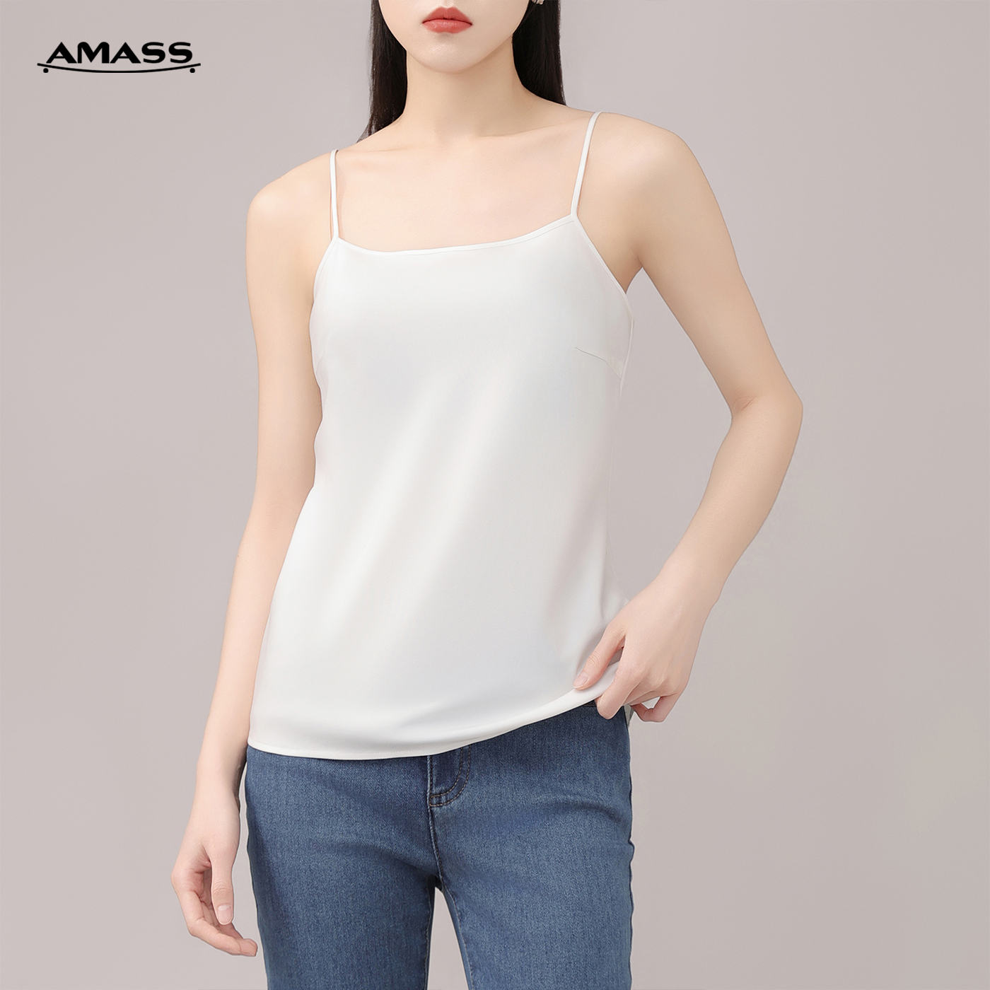 AMASS/阿玛施新款百搭桑蚕丝吊带背心内搭无袖上衣打底衫 5300463
