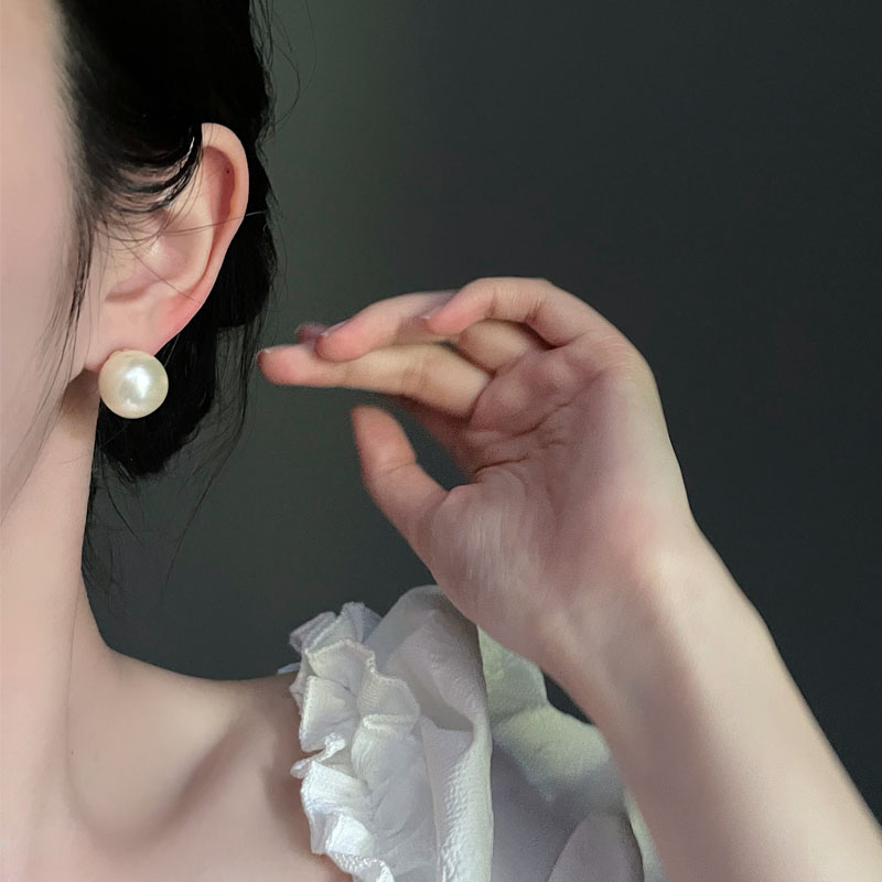 铜合金仿珍珠耳饰 fever同款珍珠耳环女款纯银蚊香盘耳夹耳钉