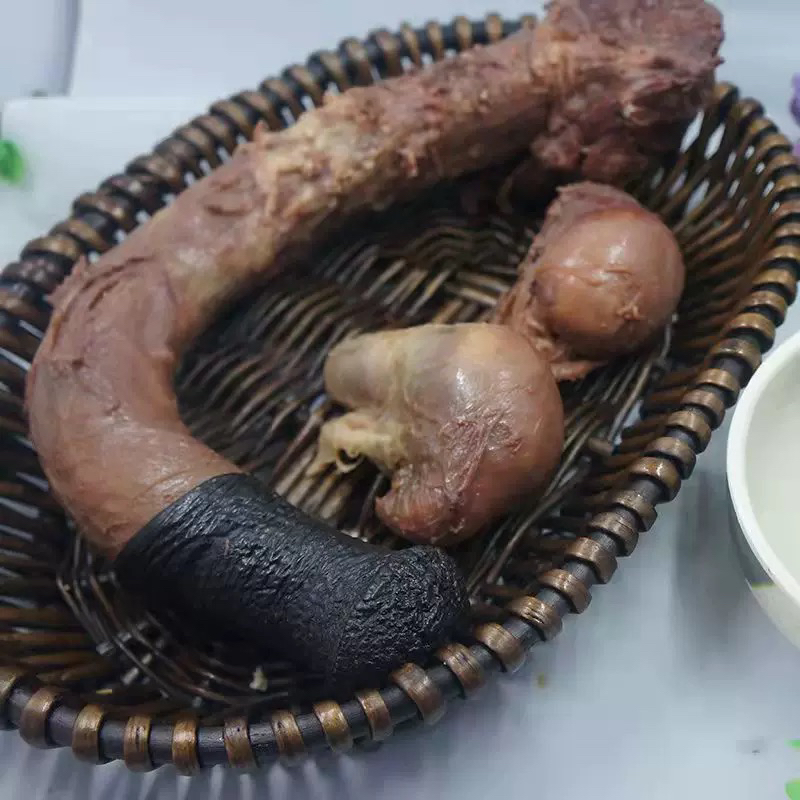 特大熟驴鞭新鲜带蛋驴三件金钱肉