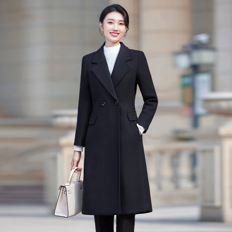 秋冬新款呢子大衣女中长加厚酒店空姐职业装外套工作服商务2521
