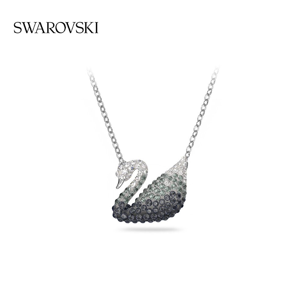 Swarovski/施华洛世奇 合金仿水晶项链 圣诞礼物黑白渐变大天鹅