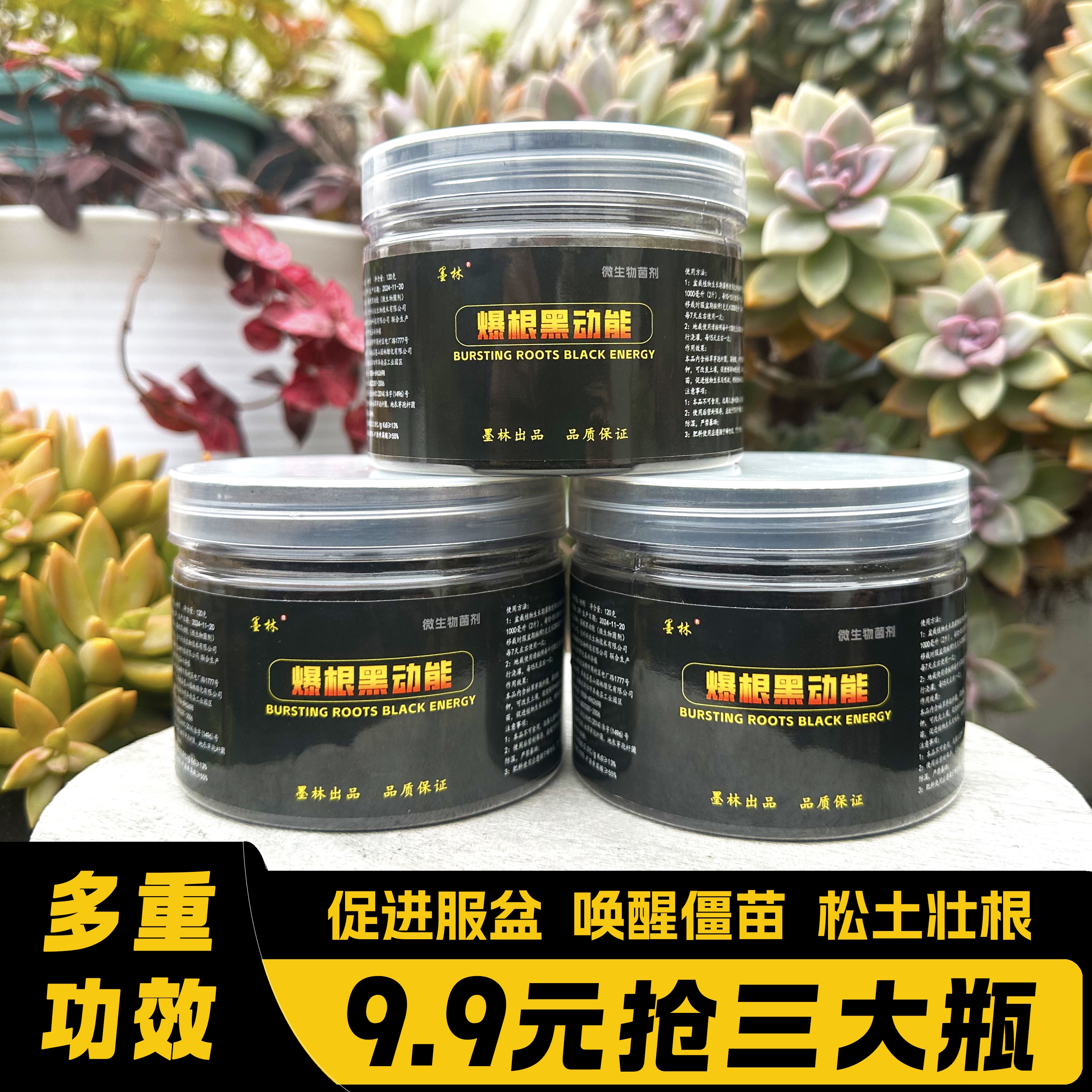 【爆根黑动能】园艺花卉植物种植花肥移栽种植缓苗微生物菌剂黑金肥
