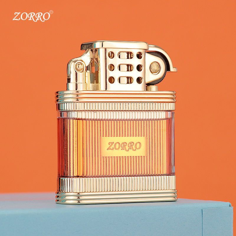 ZORRO高档新款老九门透明双仓可视煤油防风打火机创意迷你便捷ins