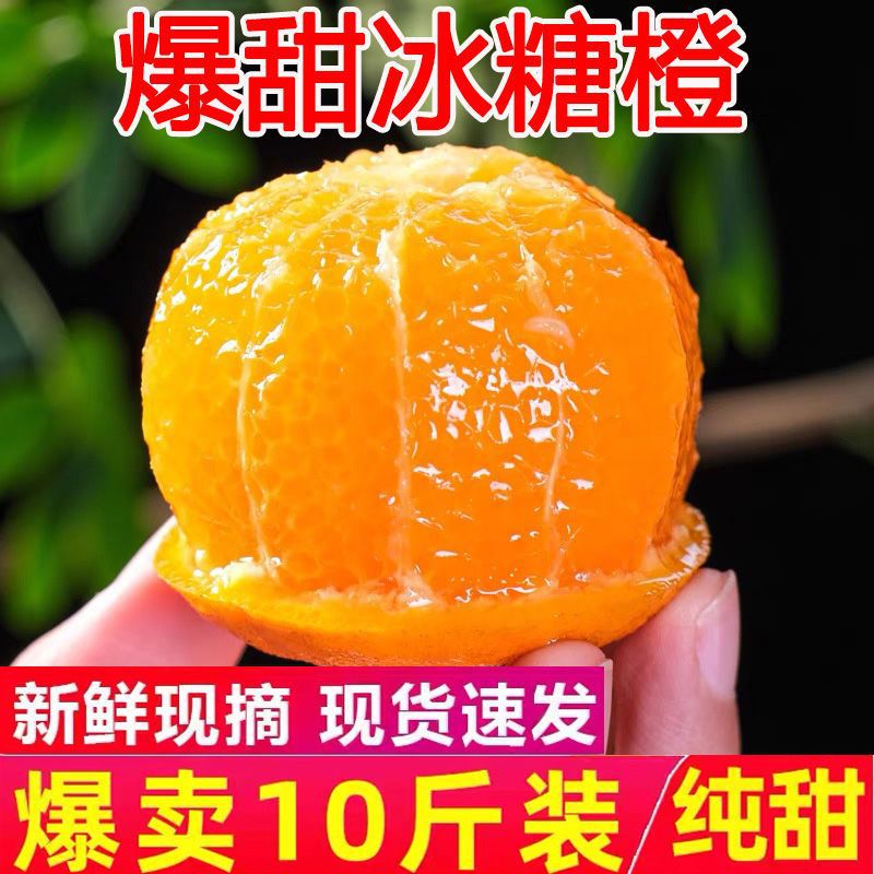 【时令】【超甜】湖南麻阳冰糖橙新鲜水果爱媛果冻橙子薄皮脐橙整箱