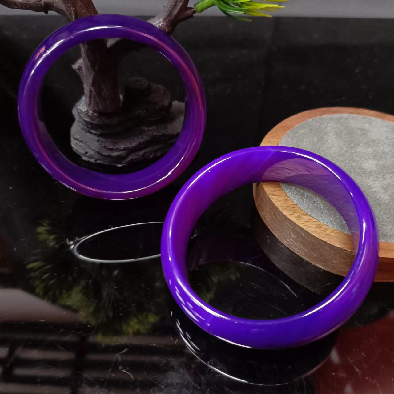 （华彩天诚珠宝）A5144龙谷紫俱来玛瑙手镯-多样性发货只发一件