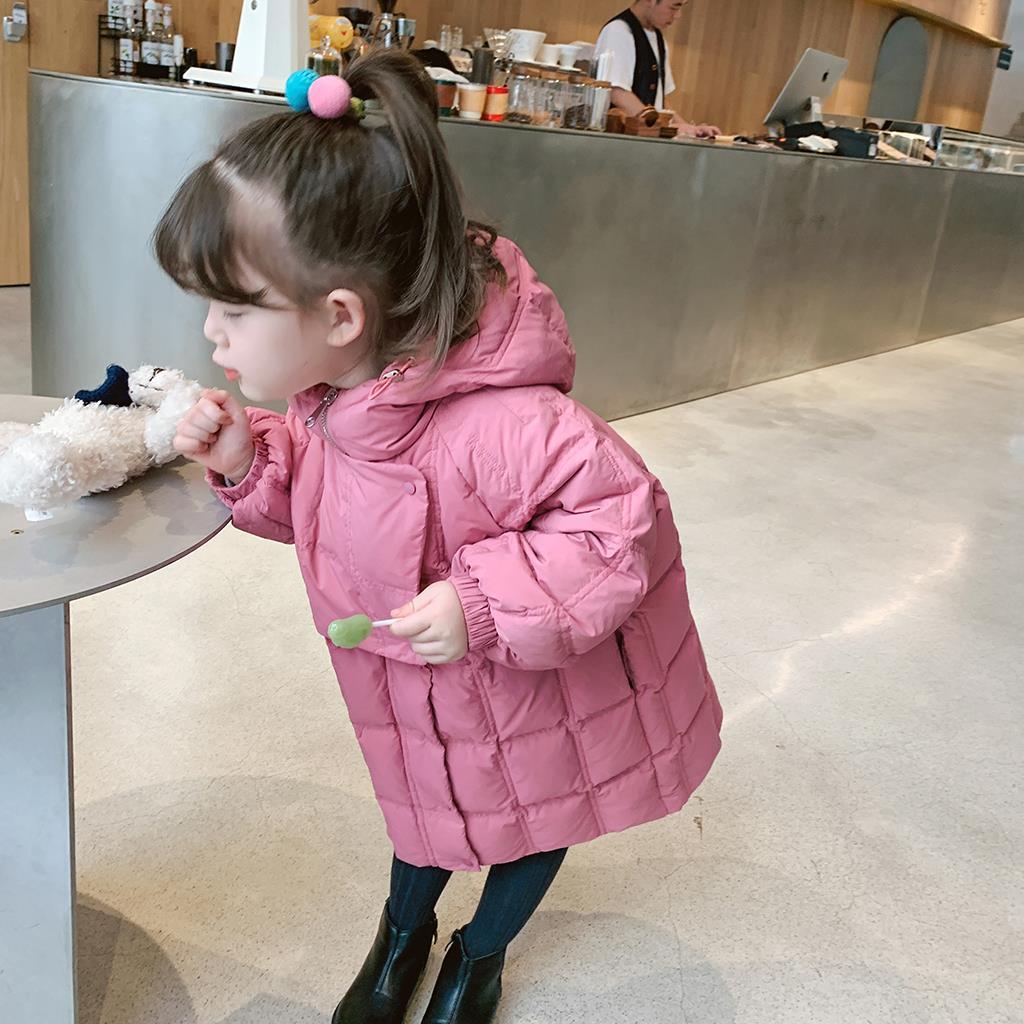 女童中长款棉衣2020新款冬装中小童加厚棉服洋气女宝宝外套潮
