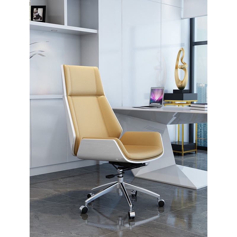 简欧老板椅可躺欢乐颂办公椅轻奢家用书房转椅久坐舒适电脑椅子