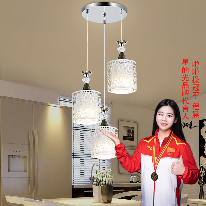 现代简约饭厅吊灯三头创意个性田园创意led吧台饭厅灯饭厅灯灯具