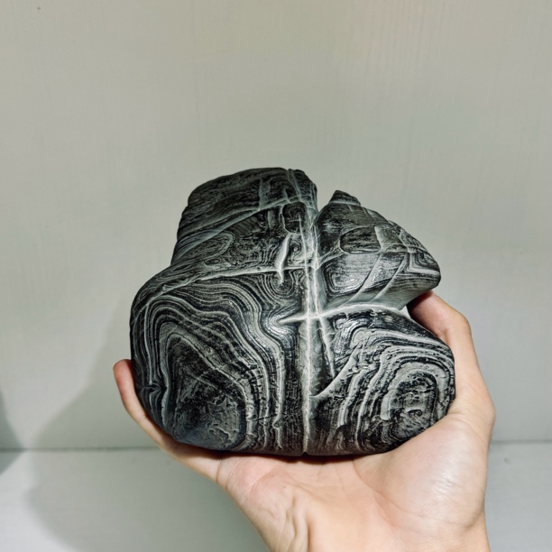 灵璧白马纹石   纹石象形 天然观赏石摆件   文房案头摆件