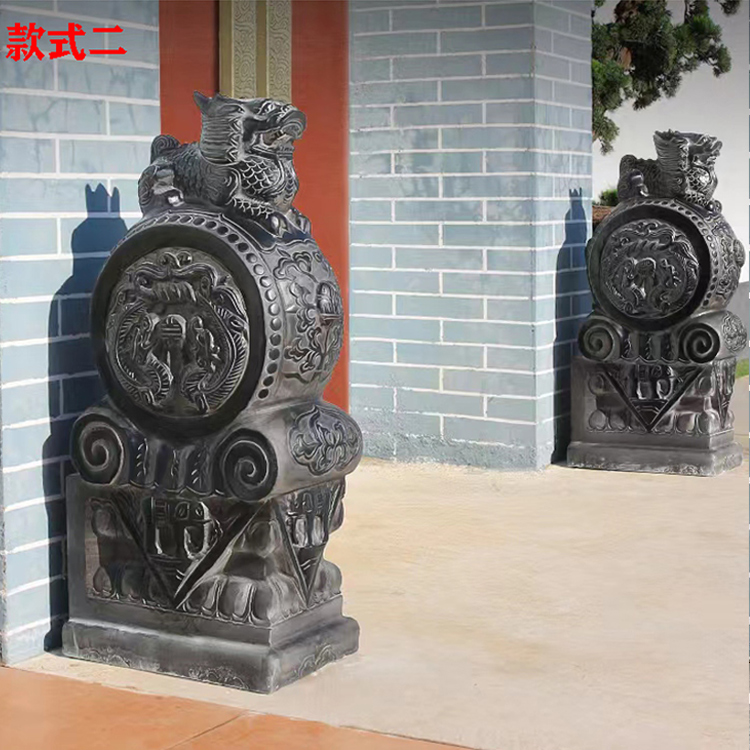 石雕门墩抱鼓石一对天然青石小象石鼓貔貅狮子大石雕庭院门口摆件