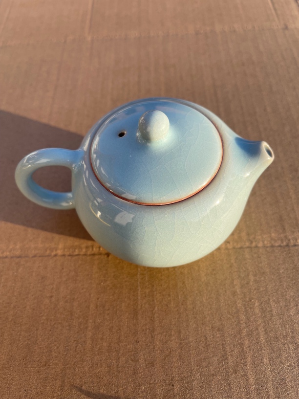 汝窑陶瓷小西施壶150cc容量天青色纯手工茶具泡茶壶青瓷冰裂纹