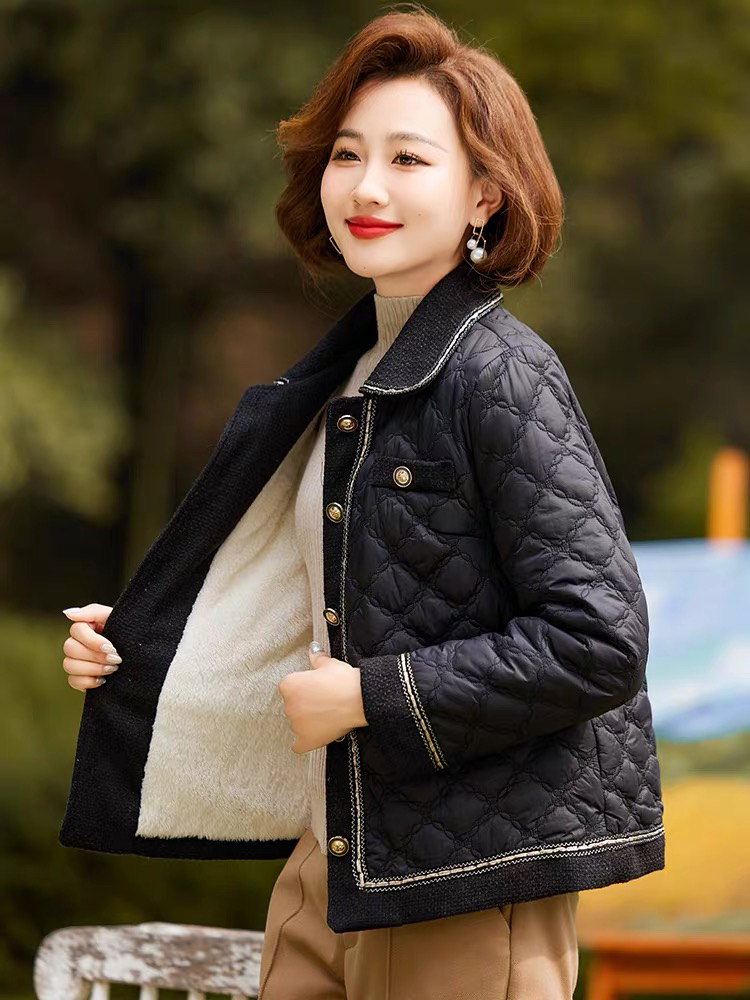 2023冬季新款女士短棉袄外套棉服加厚加绒洋气妈妈装
