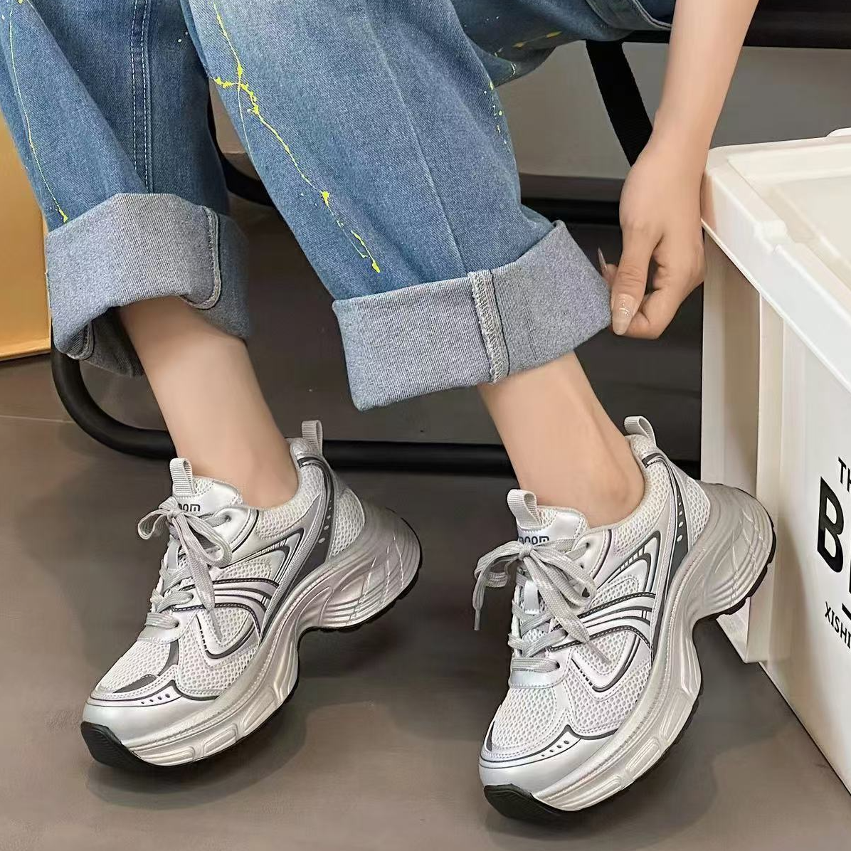 新款老爹鞋女鞋增厚底加厚网面透气时尚潮流百搭运动鞋SC-033