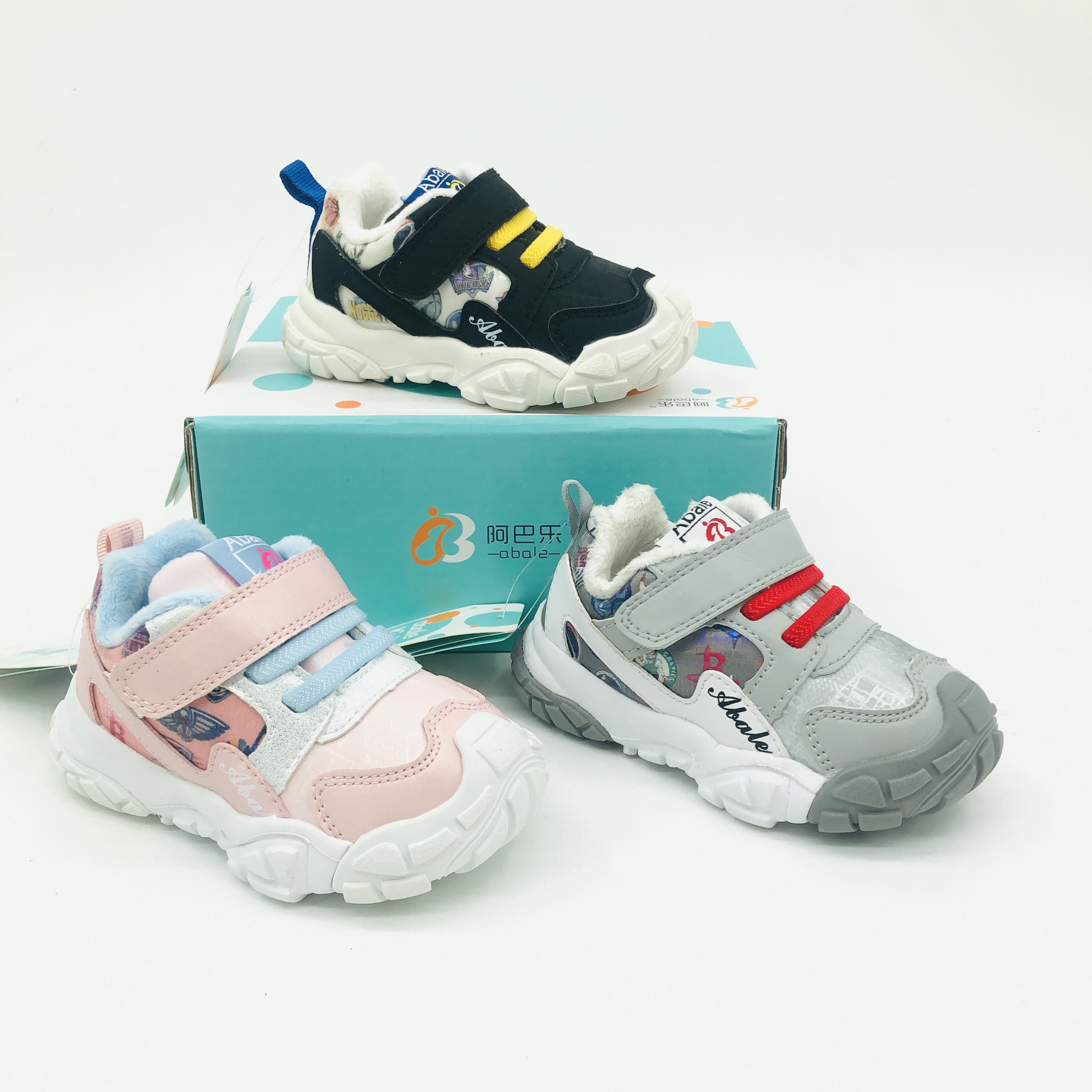 C1区6052（A巴乐）冬款儿童休闲防滑加绒棉鞋