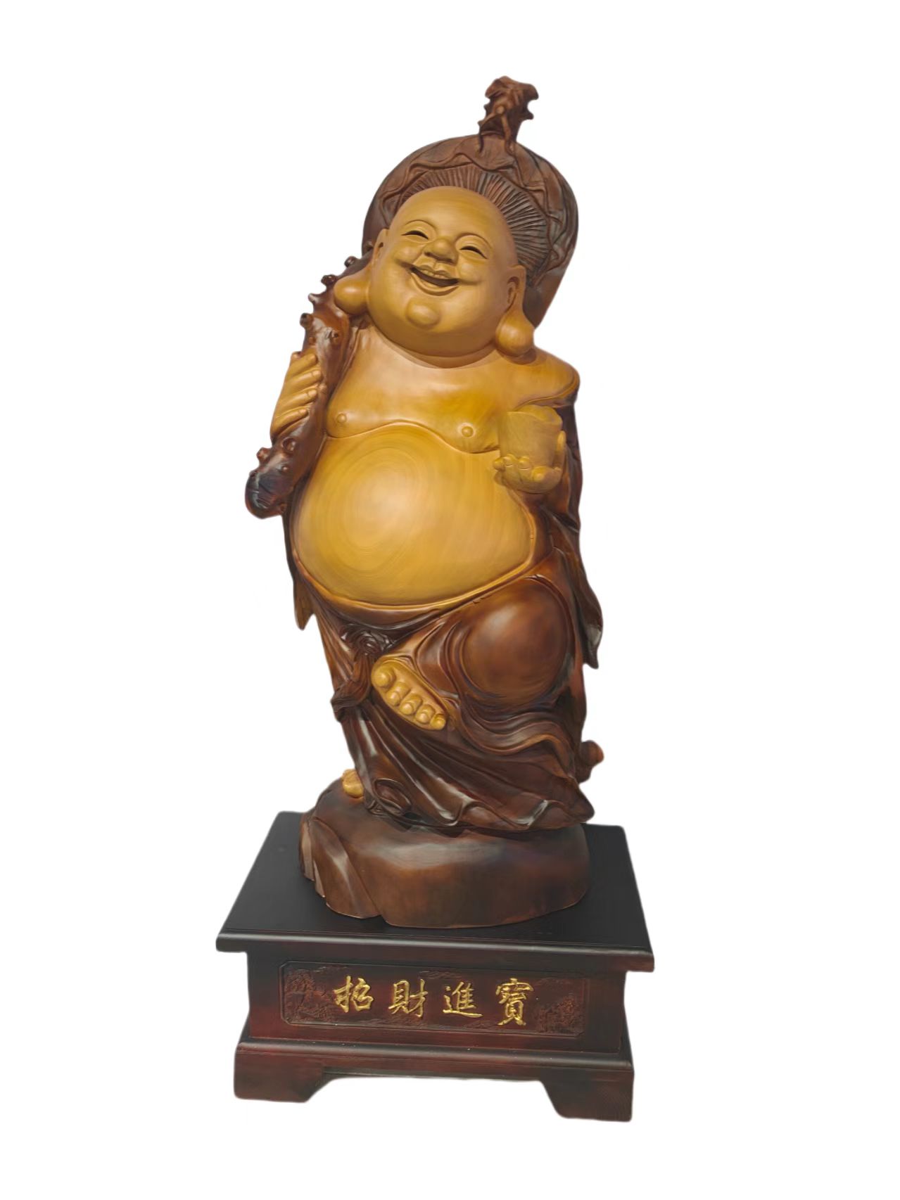 香樟木元宝根雕工艺品，纯手工雕刻，精品摆件长62厚40高159