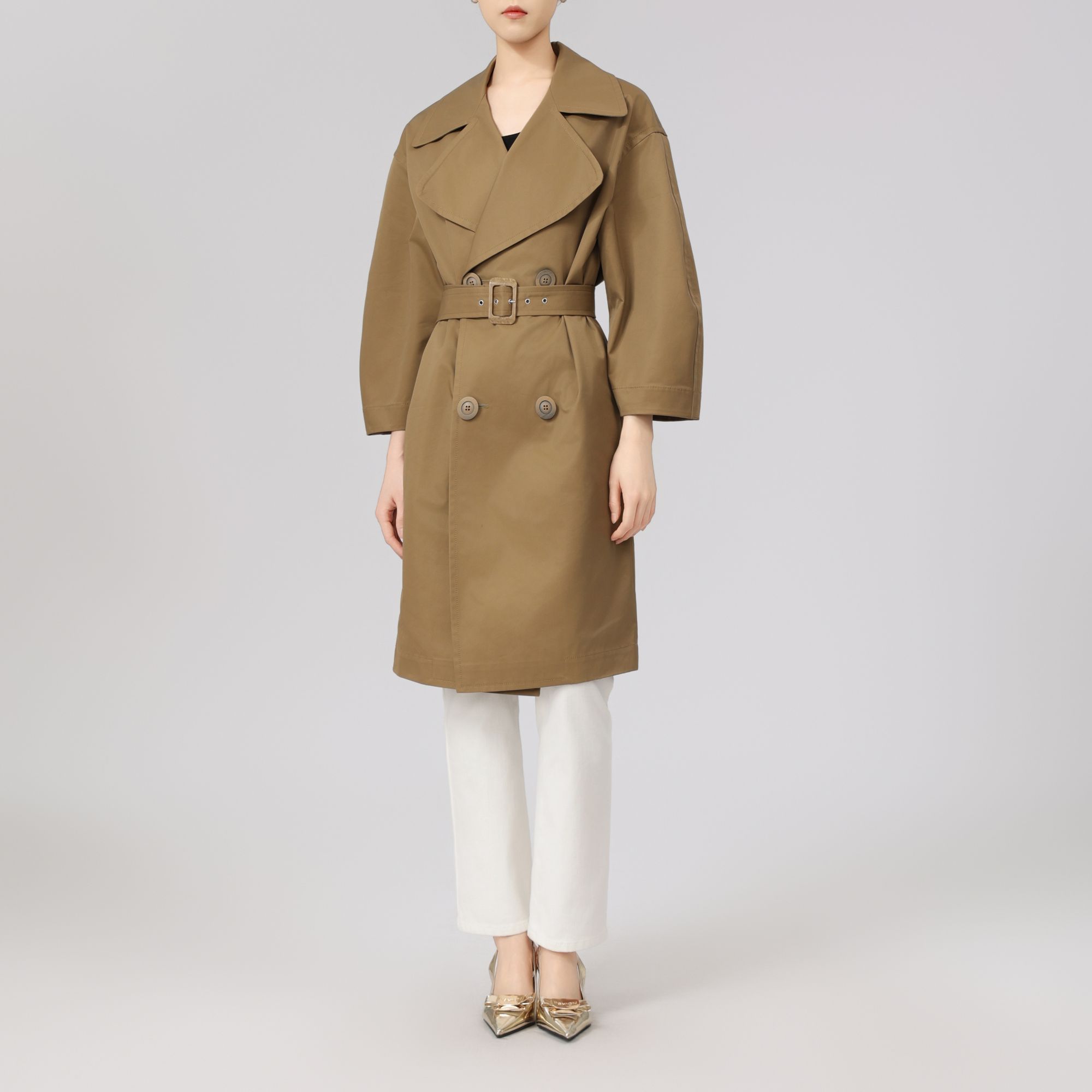 AMASS/阿玛施新款简约大衣气质外套附腰带5400829