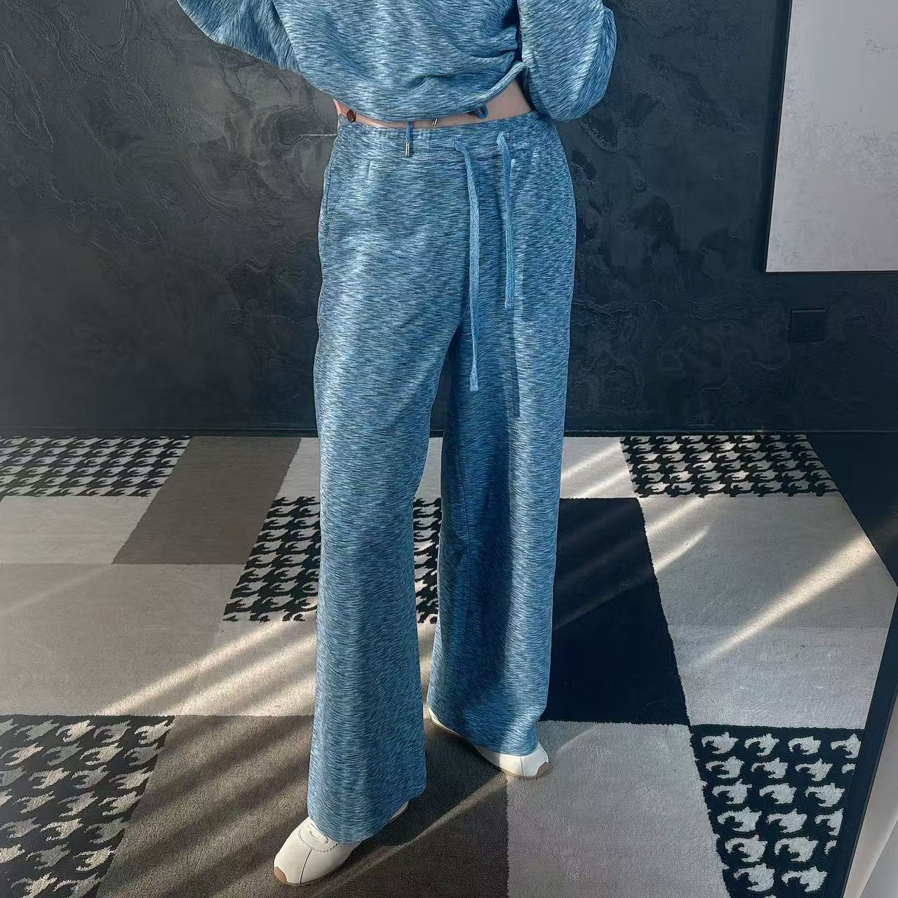 AMASS/阿玛施 百搭减龄舒适时尚松紧腰棋盘格中腰休闲长裤5100586