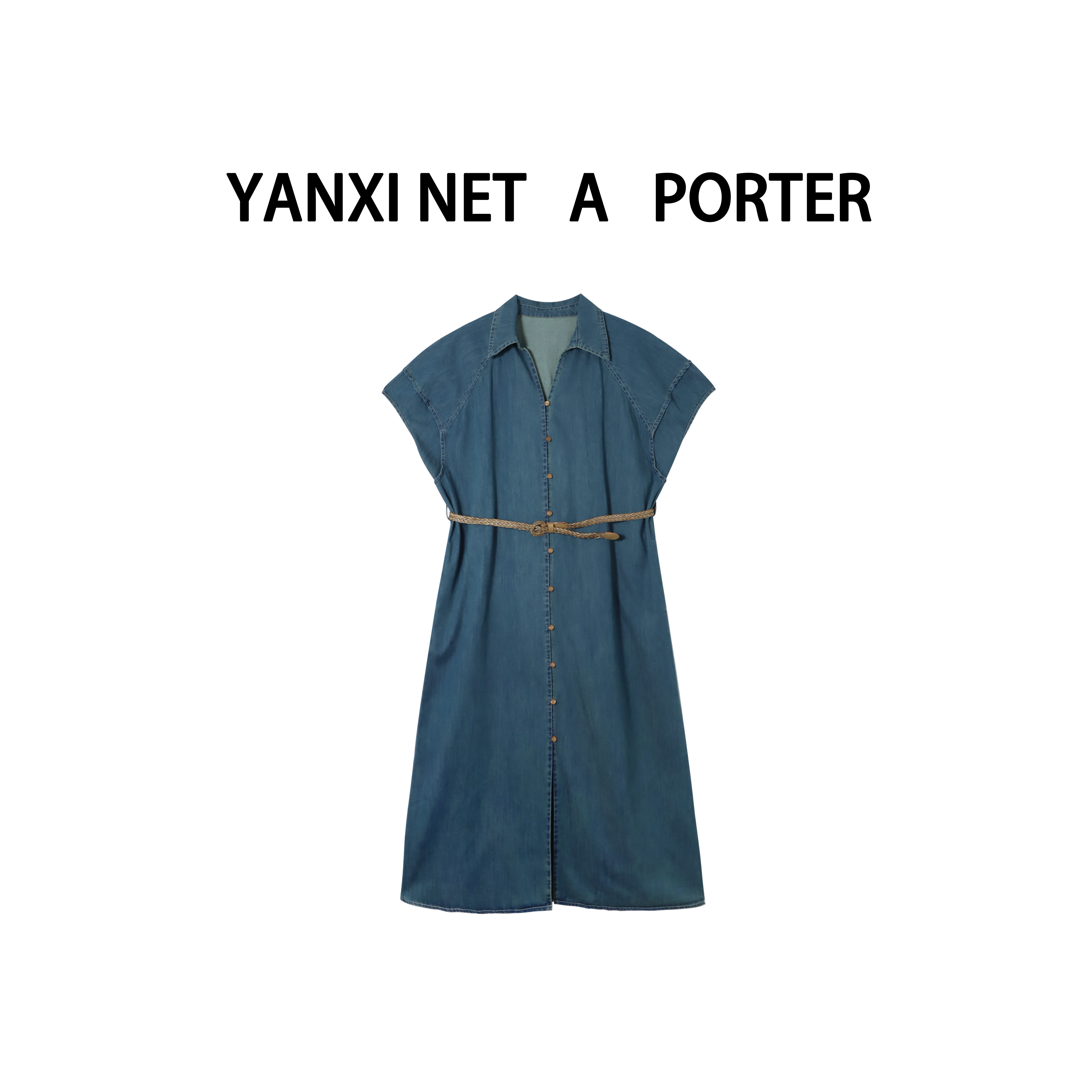 【7.1严选新品】牛仔衬衫休闲腰带衬衫裙