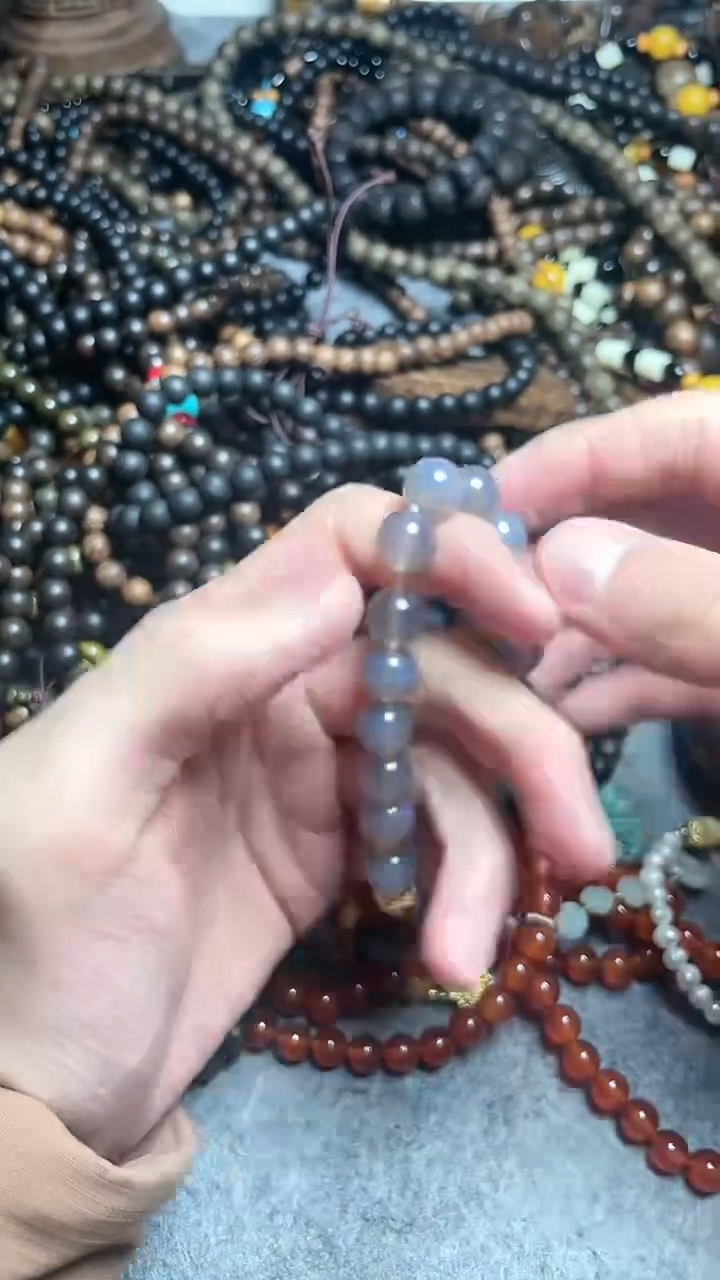 【闪购商品】玛瑙/玉髓手链合金烟紫