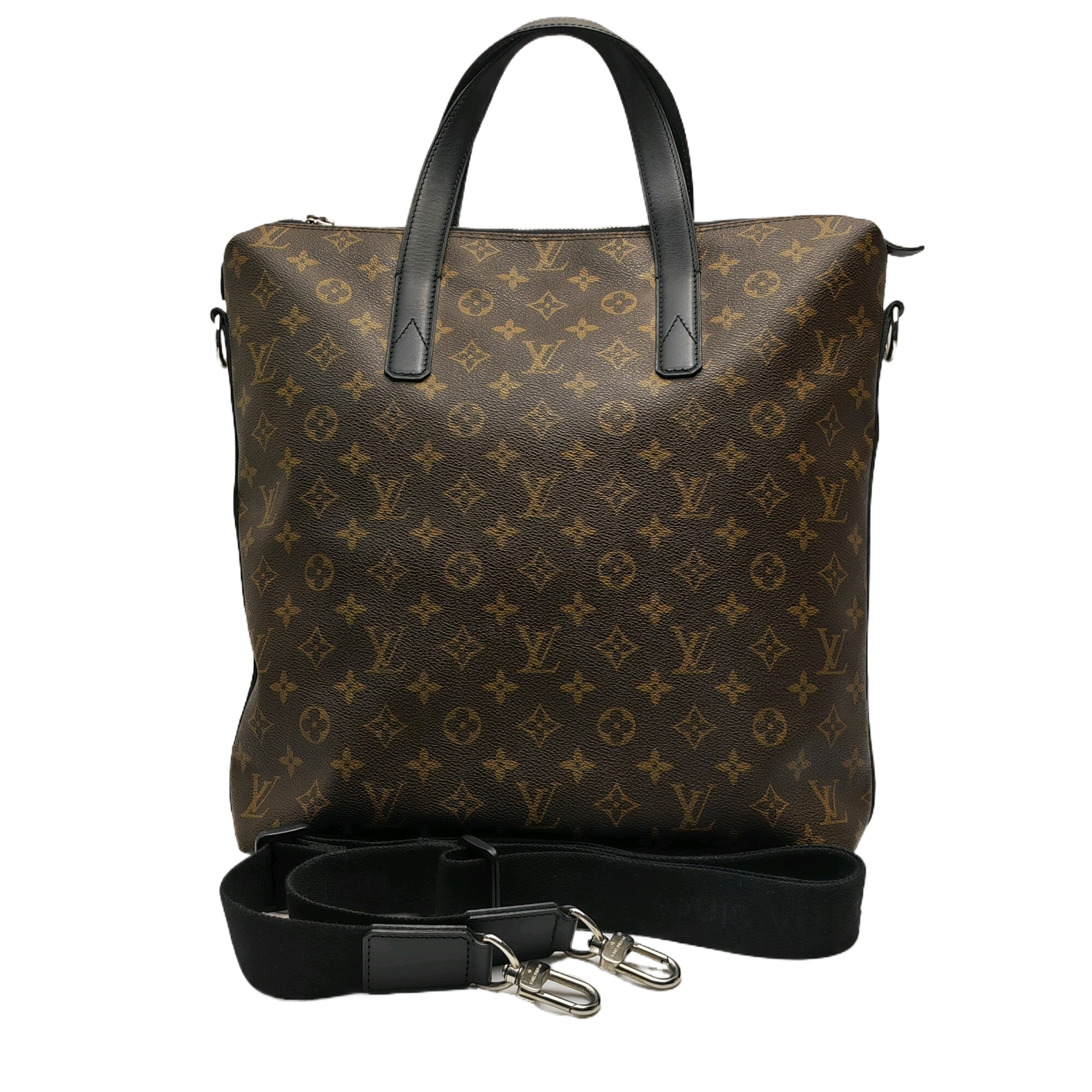 95新 LouisVuitton/路易威登 /0714/男士经典棕老花手提托特包/