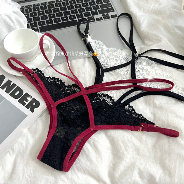 迷情交织*性感蕾丝绑带无痕内裤舒适少女三角短裤夏季薄款女士